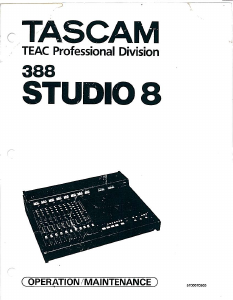 Manual Tascam 388 Studio 8 Mixing Console