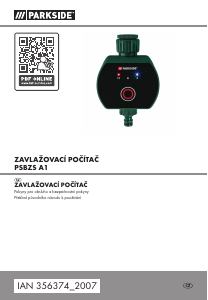 Manuál Parkside IAN 356374 Zavlažovací počítač