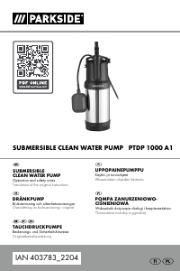 Käyttöohje Parkside IAN 403783 Vesipumppu