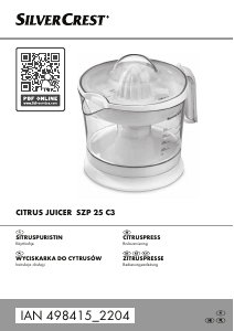 Käyttöohje SilverCrest IAN 498415 Sitruspuserrin