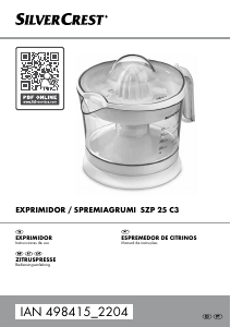 Manual SilverCrest IAN 498415 Espremedor de citrinos