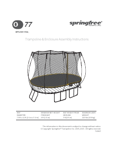 Manual Springfree O77 Medium Oval Trampoline
