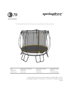 Manual Springfree R79 Medium Round Trampoline