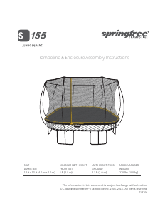 Handleiding Springfree S155 Jumbo Square Trampoline