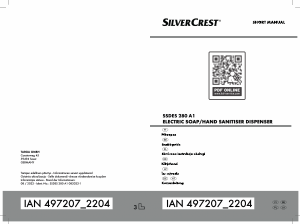 Käyttöohje SilverCrest IAN 497207 Saippua-annostelija