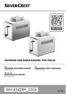 Manual SilverCrest IAN 434289 Torradeira