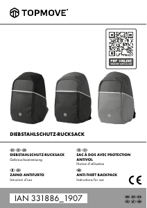 Manuale Topmove IAN 331886 Zaino