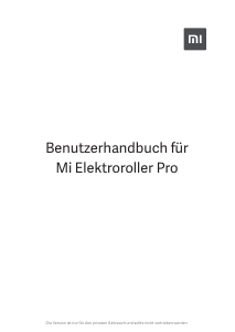 Bedienungsanleitung Xiaomi DDHBC02NEB Elektroroller