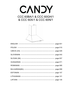 Kasutusjuhend Candy CCC 60BA/1 Köögi õhupuhasti