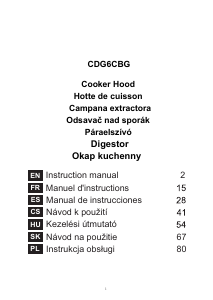 Instrukcja Candy CDG6CBG Okap kuchenny