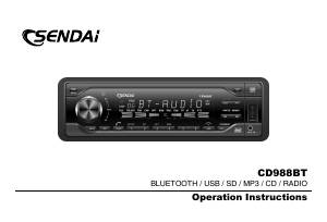 Manual Sendai CD988BT Car Radio