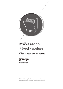Manuál Gorenje GI520E15X Myčka na nádobí