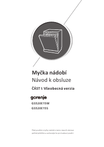 Manuál Gorenje GS520E15S Myčka na nádobí