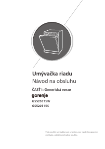 Návod Gorenje GS520E15S Umývačka riadu