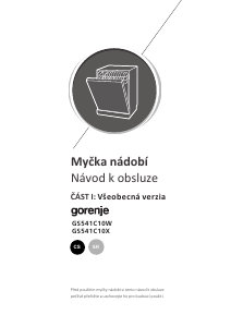 Manuál Gorenje GS541C10X Myčka na nádobí