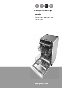 Vadovas Gorenje GV520E10 Indaplovė