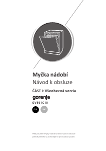 Manuál Gorenje GV561C10 Myčka na nádobí