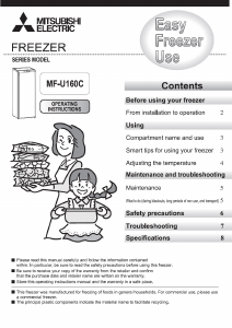 Manual Mitsubishi MF-U160C Freezer