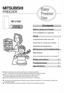 Manual Mitsubishi MF-U160U Freezer