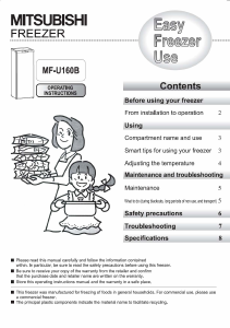 Manual Mitsubishi MF-U160B Freezer