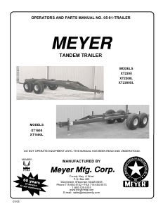 Manual Meyer XT1600L Trailer