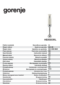 Bruksanvisning Gorenje HBX603RL Stavmikser