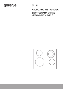 Vadovas Gorenje ECT641BCSC Kaitlentė
