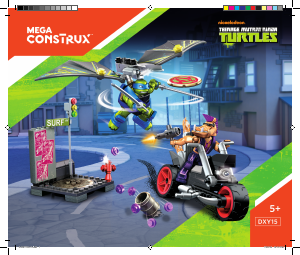 Manual Mega Construx set DXY15 Turtles Leo turtle glider pursuit