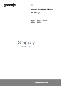 Manual Gorenje GTW642SYW Plită
