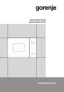 Bedienungsanleitung Gorenje BM201SG3BG Mikrowelle