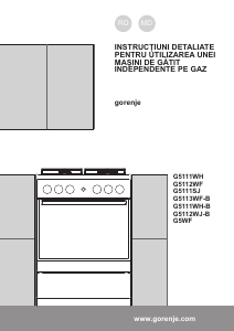Manual Gorenje G5111WH-B Aragaz