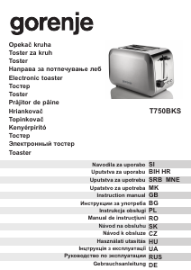 Handleiding Gorenje T750BKS Broodrooster