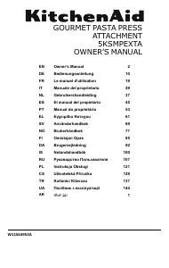 Handleiding KitchenAid 5KSMPEXTA Pastamachine