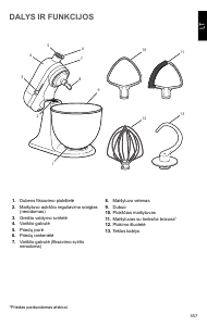 Vadovas KitchenAid 5KSM3311XBBM Orbitinis maišytuvas