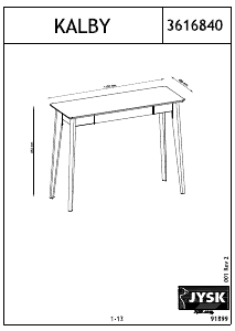 Handleiding JYSK Kalby Bijzettafel