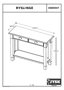 Hướng dẫn sử dụng JYSK Ryslinge Bàn bên hông