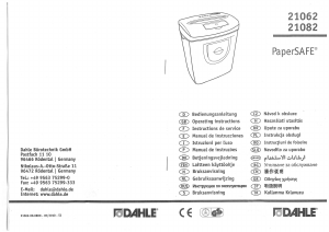 Bedienungsanleitung Dahle 21082 PaperSAFE Aktenvernichter