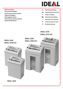 Bedienungsanleitung IDEAL 2240 Aktenvernichter