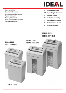 Manual IDEAL 2270 Paper Shredder