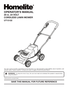 Handleiding Homelite UT13122 Grasmaaier