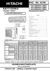 Käyttöohje Hitachi RAC-25NH4 Ilmastointilaite