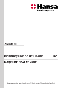 Manual Hansa ZIM 636 EH Maşină de spălat vase