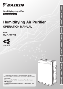 Manual Daikin MCK70YVM Purificador de ar