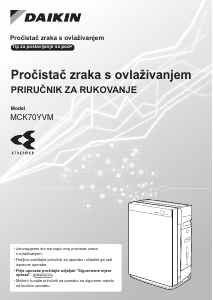 Priručnik Daikin MCK70YVM Pročišćivač zraka