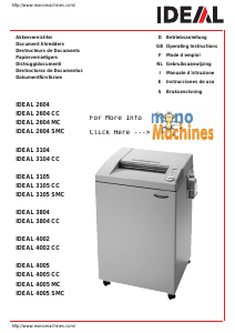 Manual IDEAL 2604 Paper Shredder