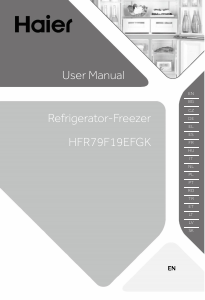 Kullanım kılavuzu Haier HFR79F19EFGK(UK) Donduruculu buzdolabı