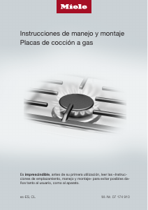 Manual de uso Miele KM 2034 G Placa