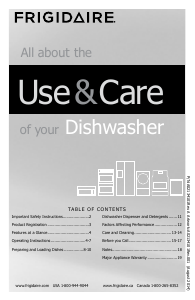 Manual Frigidaire FFID2421QS Dishwasher