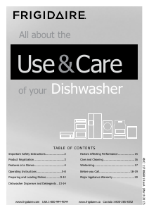 Manual Frigidaire FPID2498SF Dishwasher