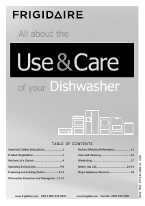 Manual Frigidaire FPID2497RF Dishwasher